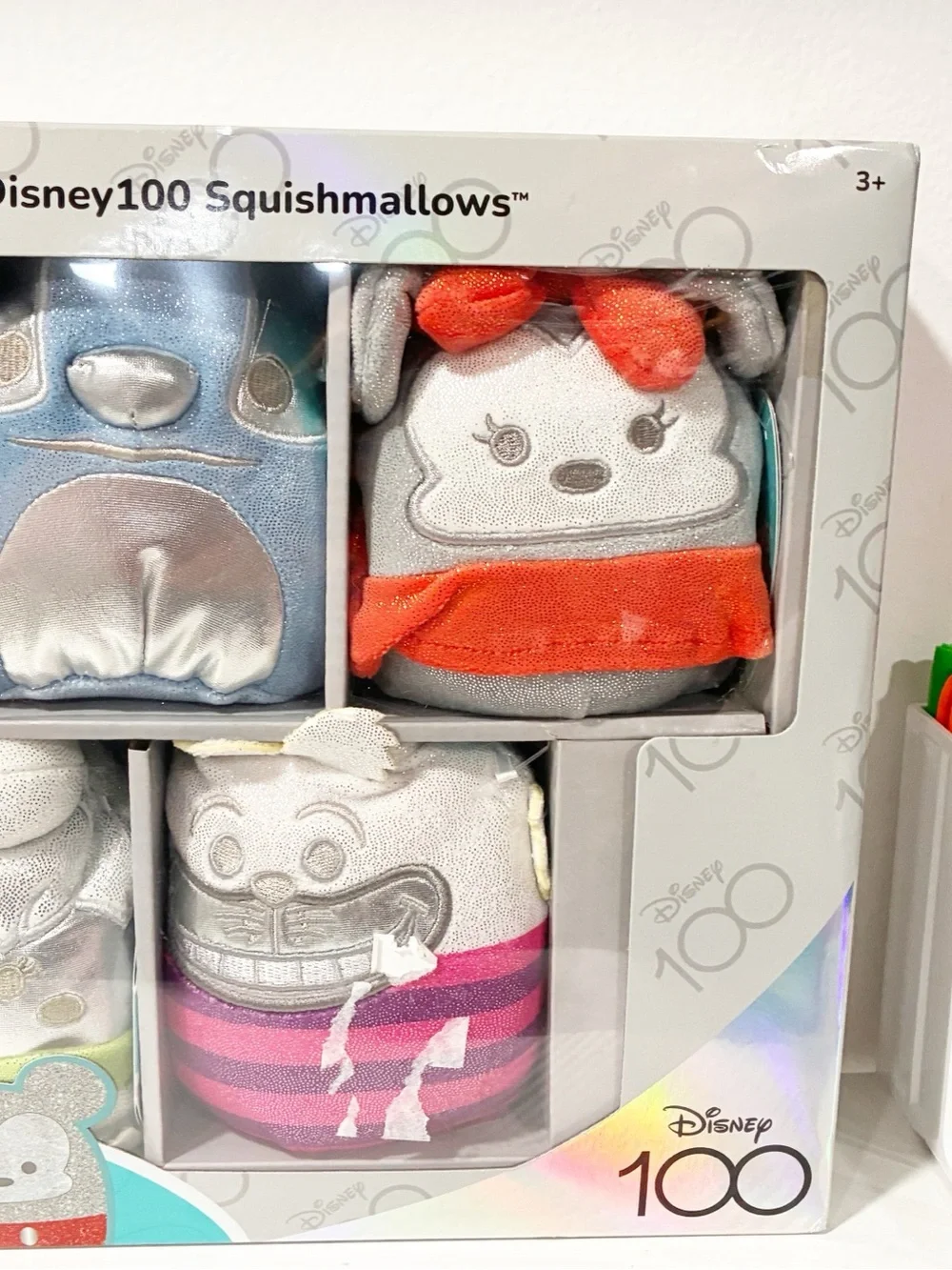 Squishmallow Disney100 5-Inch 5 Pack Plush Box Set Mickey Minnie Stitch And More